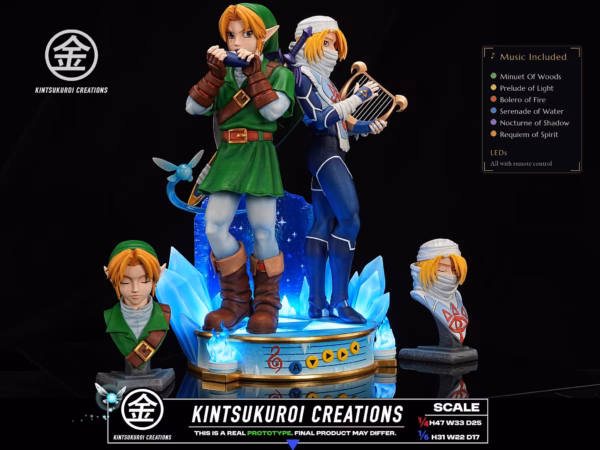 The Legend of Zelda Kintsukuroi Creations Link x Sheik V2 Resin Statue 7 1
