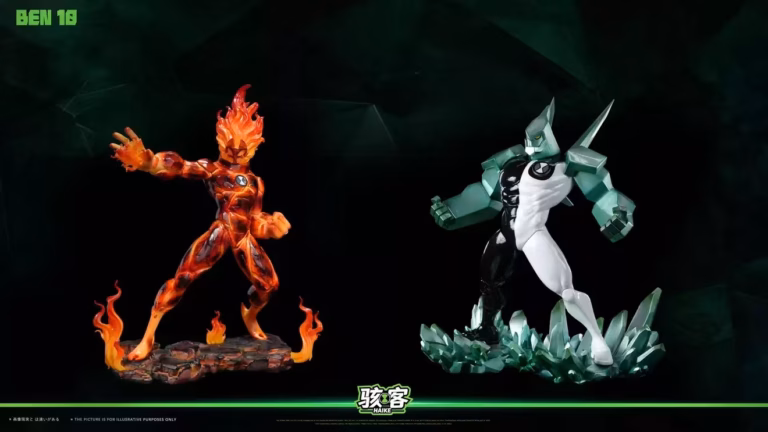 Ben 10 Hacker Studio Heatblast x Diamondhead Resin Statue