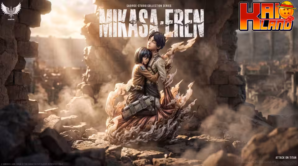 Attack on Titan Saoirse Studio Mikasa  Eren hugging Resin Statue