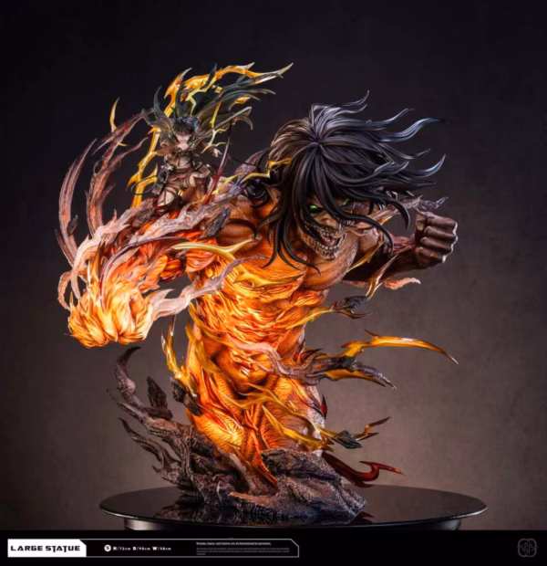 Attack On Titan Hertz Studio Attack Titan Eren x Female Titan Mikasa Resin Statue 2