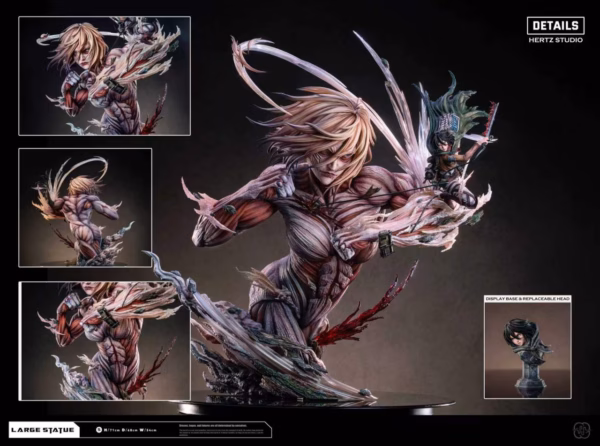 Attack On Titan Hertz Studio Attack Titan Eren x Female Titan Mikasa Resin Statue 4
