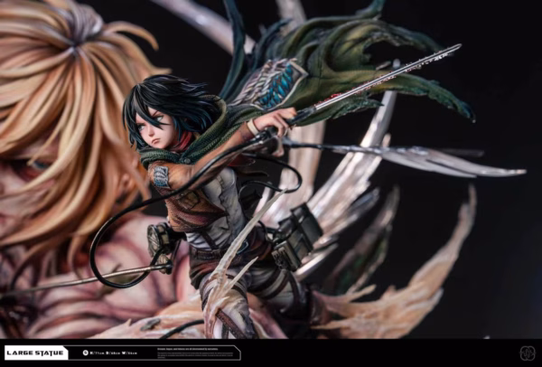 Attack On Titan Hertz Studio Attack Titan Eren x Female Titan Mikasa Resin Statue 7