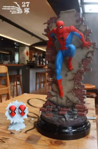 Marvel 27Abyss Studio SpiderMan Wall Climbing Resin Statue