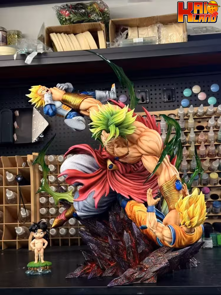 Dragon Ball Yi Shou Studio Broly Vs Goku X Vegeta V2 Resin Statue