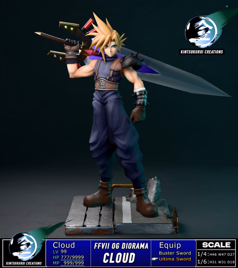 Final Fantasy Kintsukuroi Creations Cloud Resin Statue