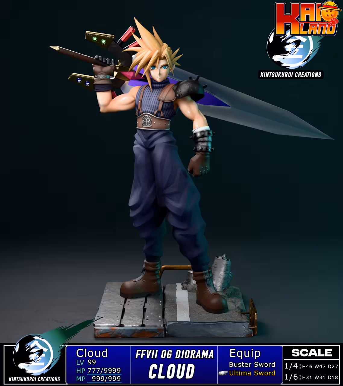 Final Fantasy Kintsukuroi Creations Cloud Resin Statue