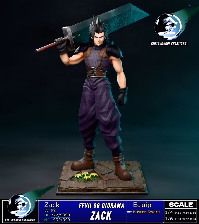 Final Fantasy Kintsukuroi Creations Zack Fair Resin Statue