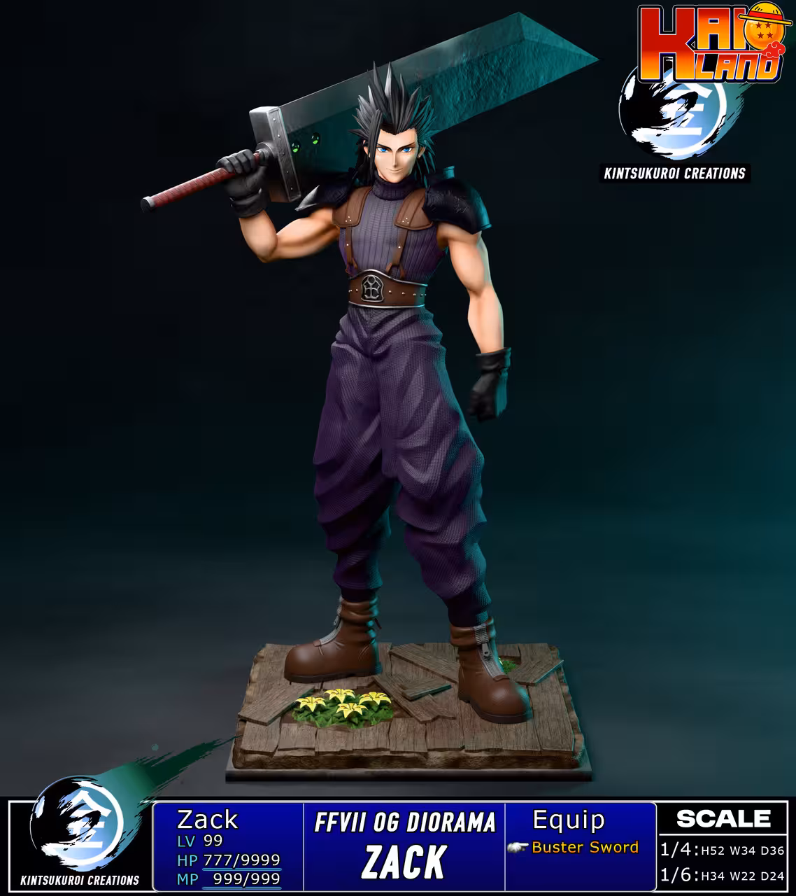 Final Fantasy Kintsukuroi Creations Zack Fair Resin Statue