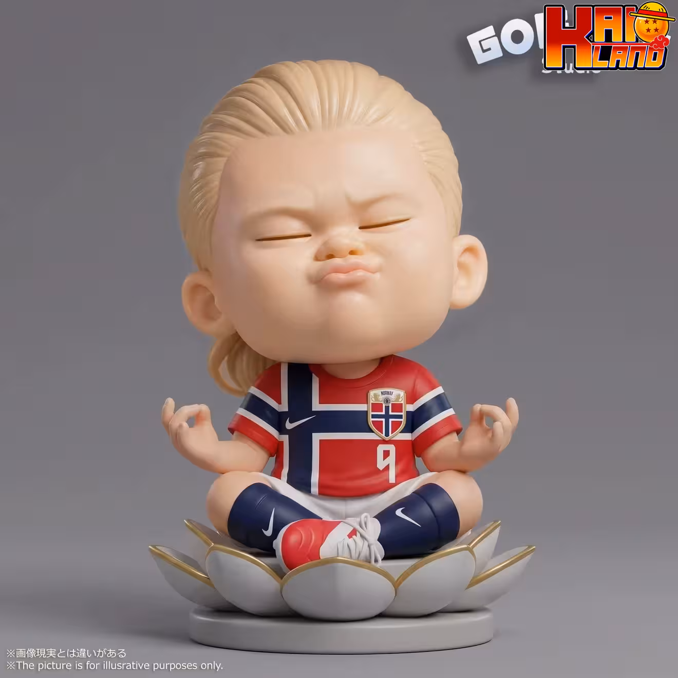 Football Player GOGODU Studio Haaland Meditation Resin Statue