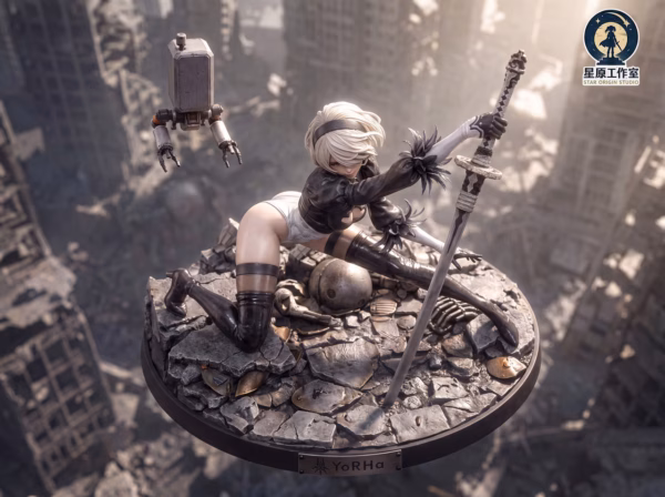Nier Automata Star Origin Studio NieR 2B Apocalyptic Warrior Maiden Resin Statue 3