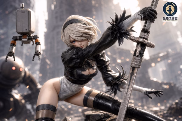 Nier Automata Star Origin Studio NieR 2B Apocalyptic Warrior Maiden Resin Statue 5