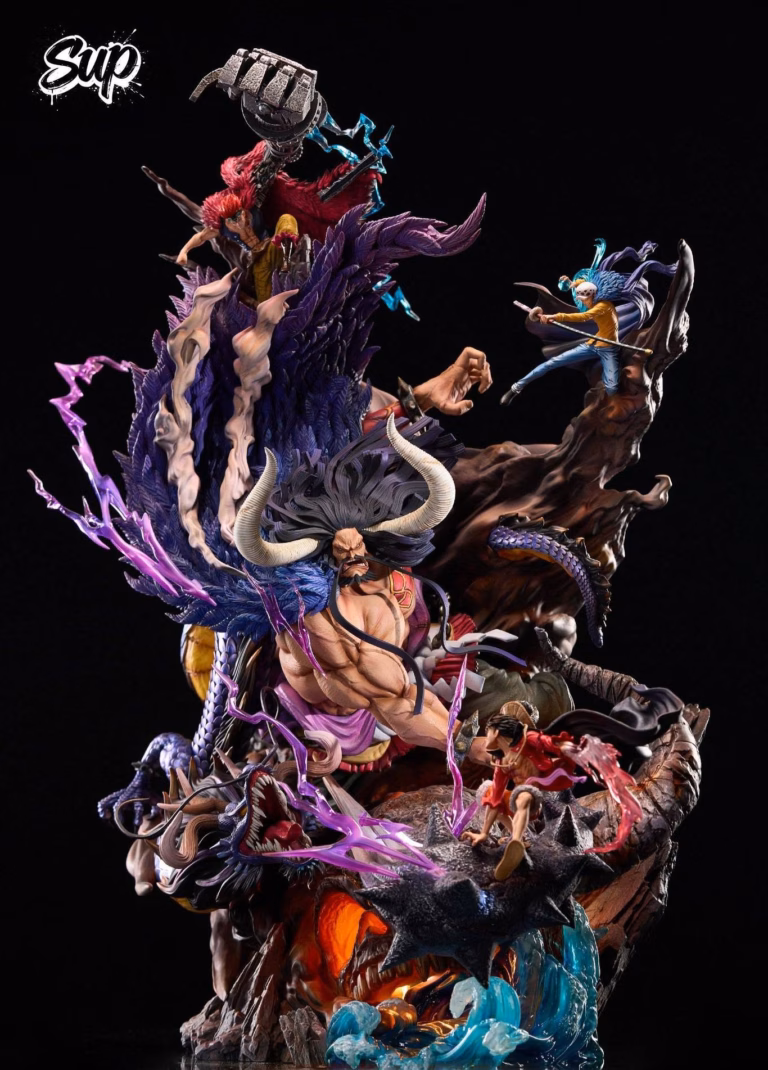 One Piece Sup Studio Kaido Vs  Luffy x Law x Kid Resin Statue