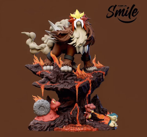Pokemon Smile Studio Entei Resin Statue 4