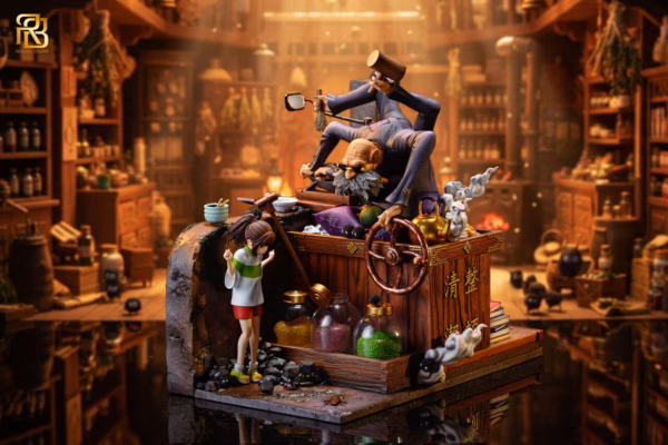 Spirited Away ReBorn Studio Chihiro Ogino x Kamaji Resin Statue 3