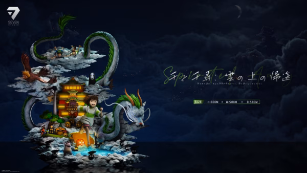 Spirited Away Seven Studio Return Above the Clouds Resin Statue 4
