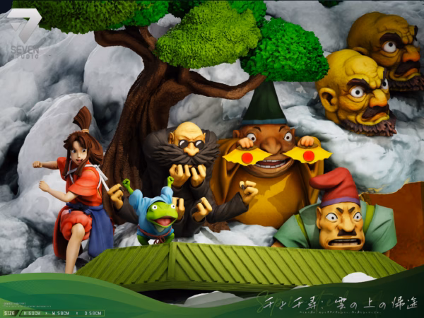 Spirited Away Seven Studio Return Above the Clouds Resin Statue 6
