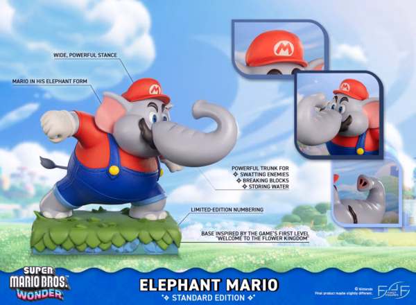 Super Mario Bros Wonder Bros First 4 Figures Studio Elephant Mario Resin Statue 4