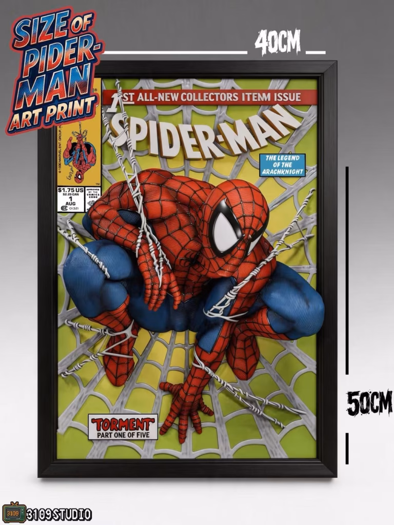 Marvel 3109 Studio Spider-Man Comic Cover 3D Wall Art  Resin Statue