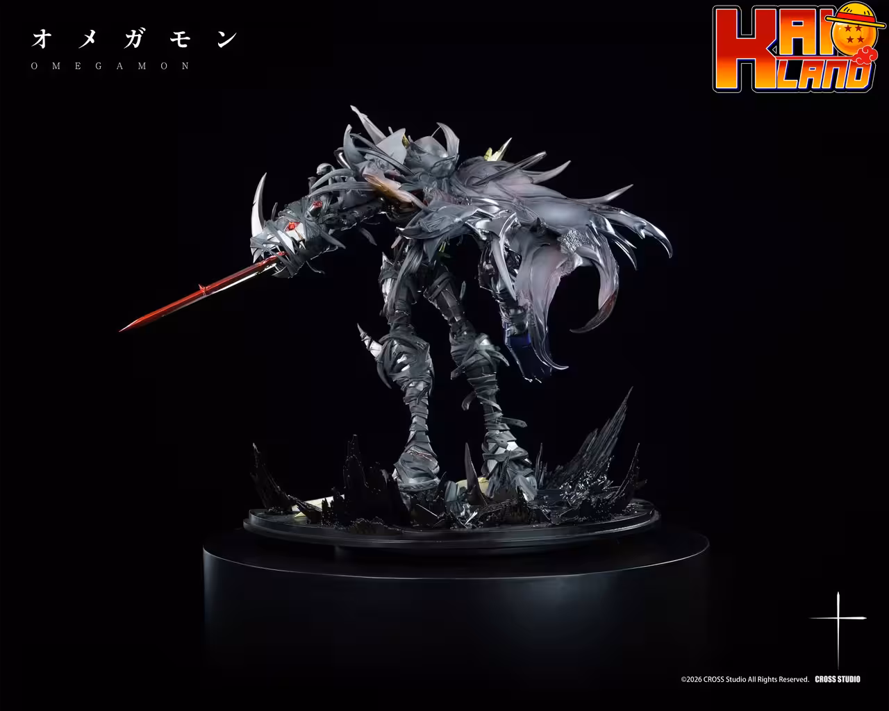Omegamon Cross Studio Zwart Defeat Resin Statue
