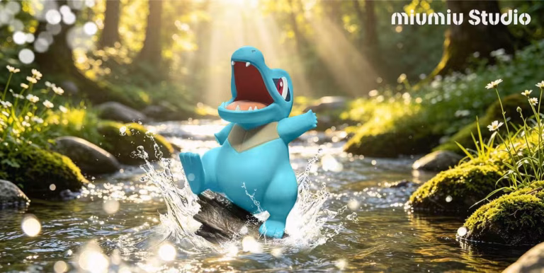 Pokemon Miumiu Studio Totodile Resin Statue
