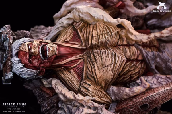 Attack on Titan BK Studio Attack Titan Vs Armored Titan Statue 2