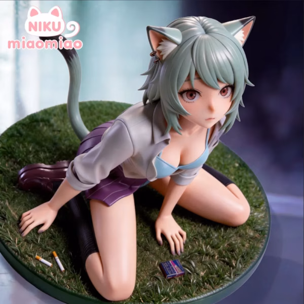 Chainsmoker Cat NIKU Studio Yaniko Satou Resin Statue 3