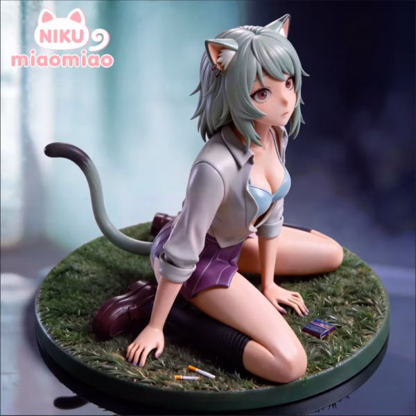 Chainsmoker Cat NIKU Studio Yaniko Satou Resin Statue 4