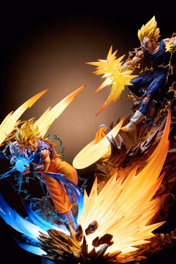 Dragon Ball KD Collectibles SS2 Goku VS SS2 Majin Vegeta V2 Resin Statue 5