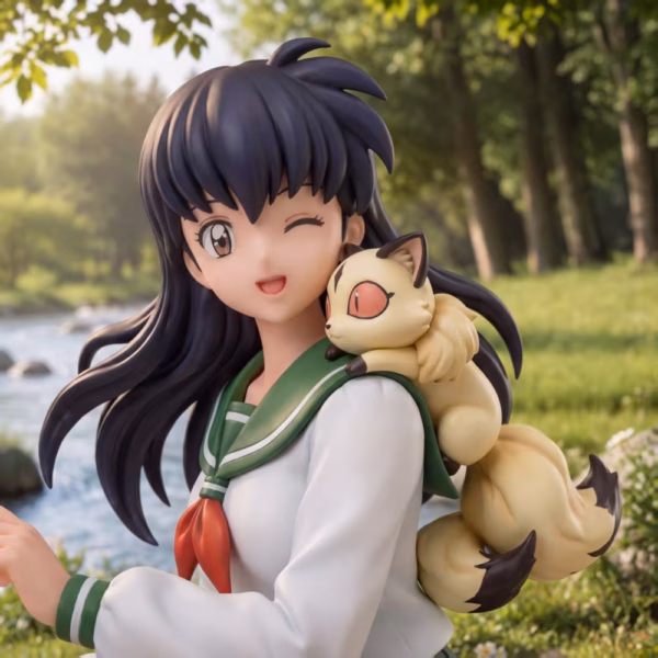 Inuyasha Li Xia Wu Yu Studio Kagome Higurashi X Kirara Resin Statue 2