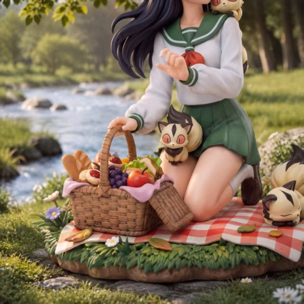 Inuyasha Li Xia Wu Yu Studio Kagome Higurashi X Kirara Resin Statue 3