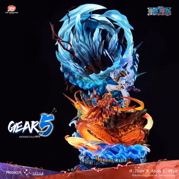 One Piece Light Year Studio Gear 5 Nika Luffy Vs Kaido Dragon Licensed Resin Statue 2