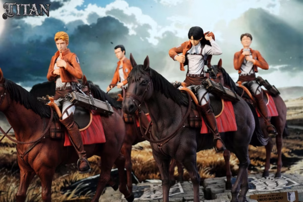 Attack on Titan TAITAN Studio Levi Squad Gunter X Oruo X Erd Resin Statue 2