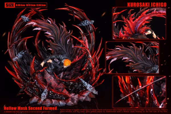 Bleach HXHENG × CHENG Studio Kurosaki Ichigo Hollow Mask Second Formed Resin Statue 3