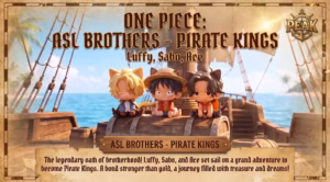 One Piece Peak Studio Cat Ear Luffy x Sabo x Ace Resin Statue