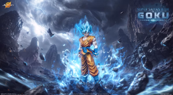 Dragon Bal Juann Studio SSJ Blue Goku Resin Statue 6