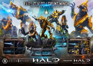 Halo Campaign Evolved Prime 1 Studio Elite Zealot x Grunt Minor Covenant Assault Licensed Resin Statue