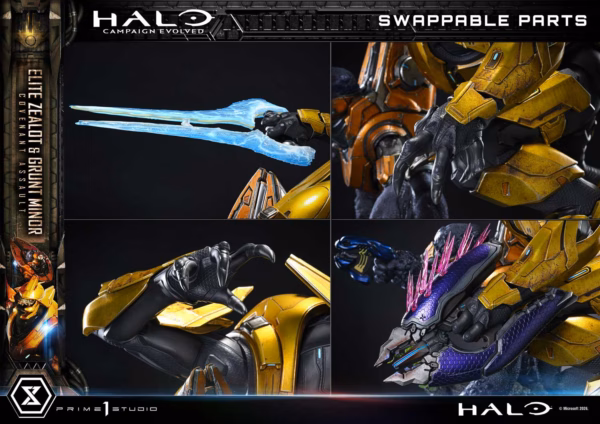 Halo Campaign Evolved Prime 1 Studio Elite Zealot x Grunt Minor Covenant Assault Licensed Resin Statue 2