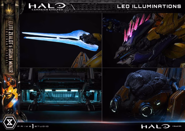 Halo Campaign Evolved Prime 1 Studio Elite Zealot x Grunt Minor Covenant Assault Licensed Resin Statue 3