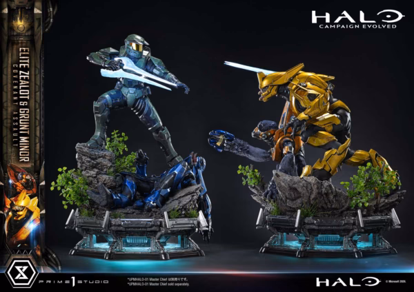 Halo Campaign Evolved Prime 1 Studio Elite Zealot x Grunt Minor Covenant Assault Licensed Resin Statue 8