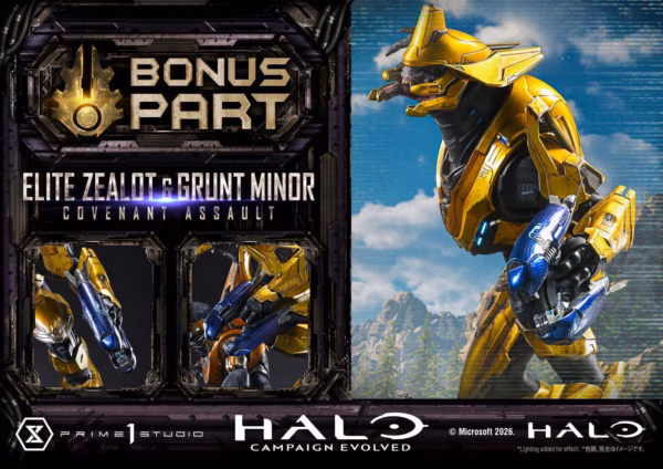 Halo Campaign Evolved Prime 1 Studio Elite Zealot x Grunt Minor Covenant Assault Licensed Resin Statue 9