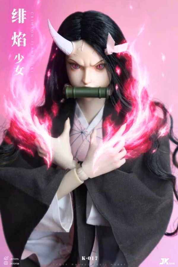 Kimetsu no Yaiba JKtoys Studio Nezuko Kamado Crimson Flame Girl Action Figure 3