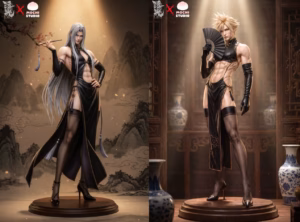 Final Fantasy Mochi Studio Cloud And Sephiroth Cheongsam Resin Statue