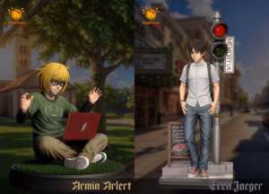 Attack on Titan Model Power Studio Eren Yeager X Armin Arlert Resin Statue