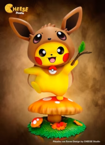 Pokemon CHEESE Studio Pikachu Evee Resin Statue