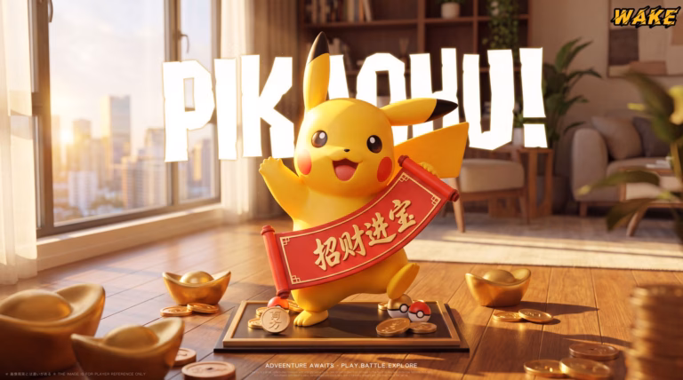 Pokémon WAKE Studio Fortune Pikachu Resin Statue