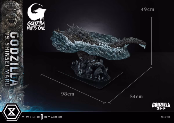 Godzilla Minus One Prime 1 Studio Godzilla Vs Shinsei maru Licensed Resin Statue 3