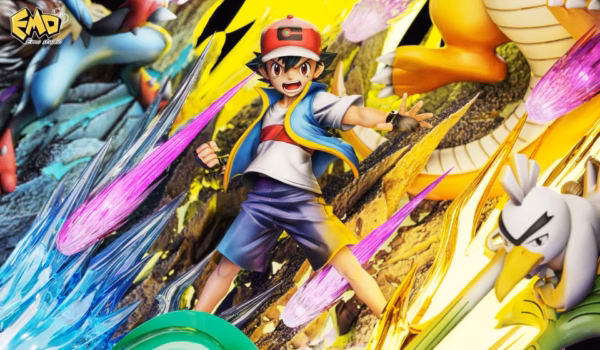 Pokemon EMO Studio Ash Ketchum Pokemon Master Resin Statue 2