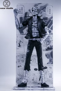 ONE PIECE XOXO Studio Black and White Manga Lighting Cigarette Sanji Resin Statue