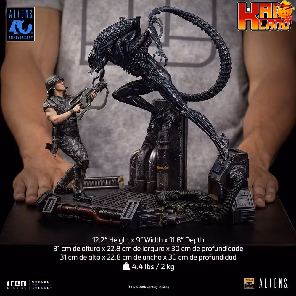 Aliens Iron Studios Alien Xenomorph Warrior vs Corporal Dwayne Hicks Deluxe Resin Statue