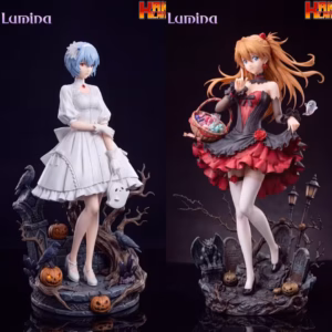 Neon Genesis Evangelion Lamina Studio Asuka x Rei Halloween Resin Statue